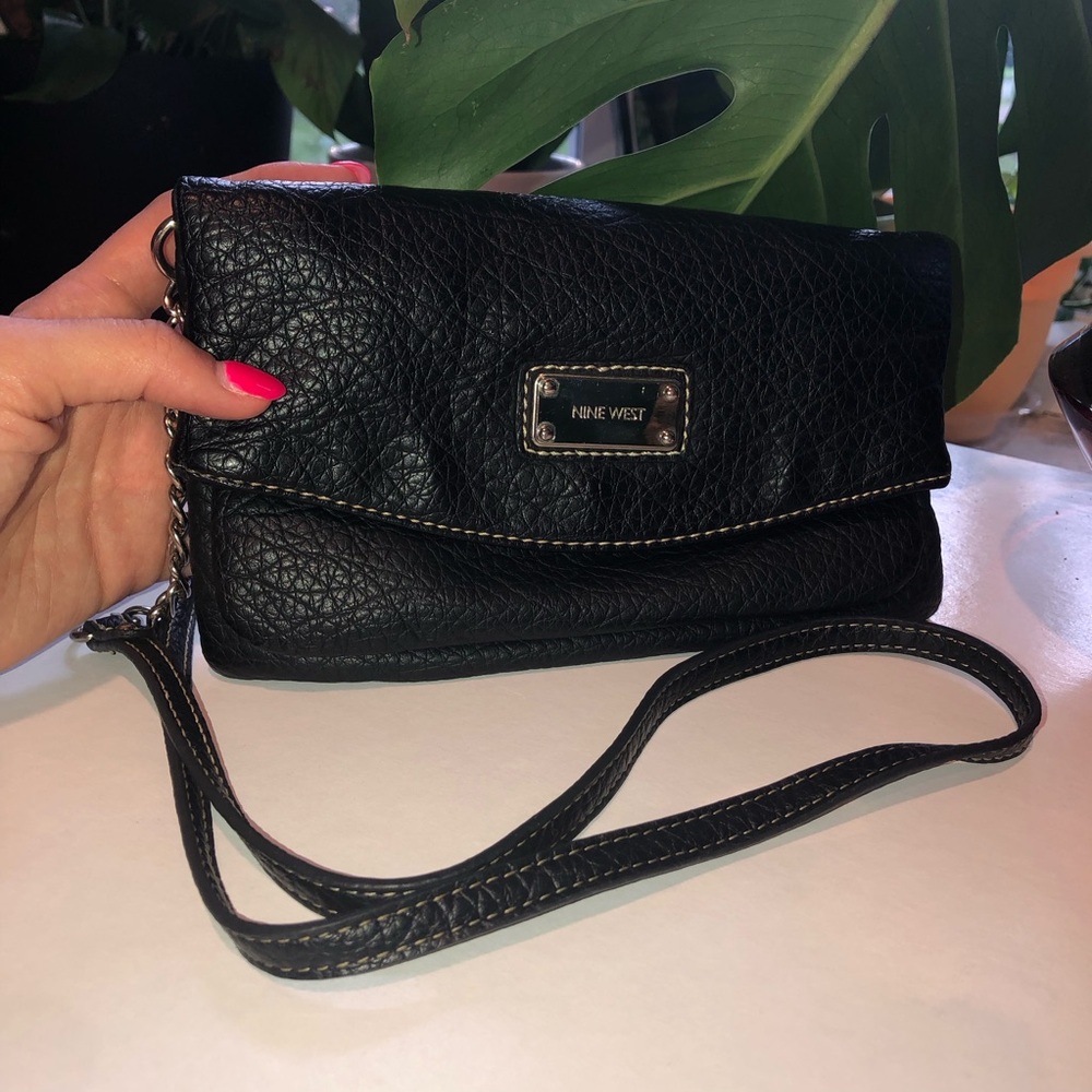 Nine West Black Clutch with Minimalist Design
